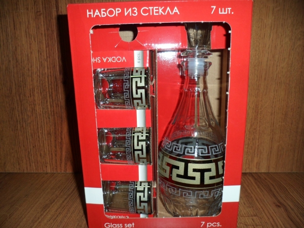 GE03-1161/837 Набор графин+6 стопок  Греческий уз 