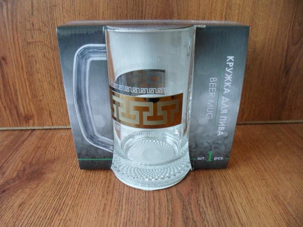 GE03-1008 Кружка д.пива 1 шт.  Греческий узор 